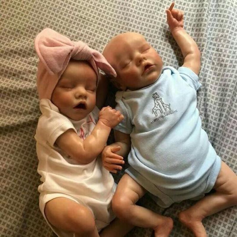 17'' Real Lifelike Twins Tamika and Gaborne Reborn Baby Doll Gril