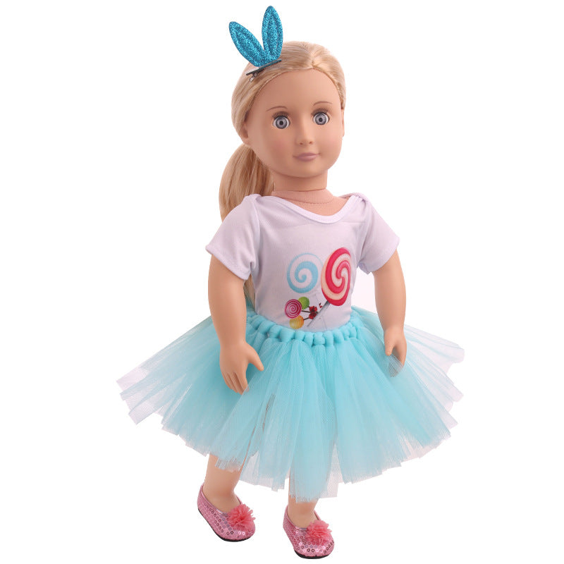 18 inch American Girl  T-shirt and Skirt With Hairpin