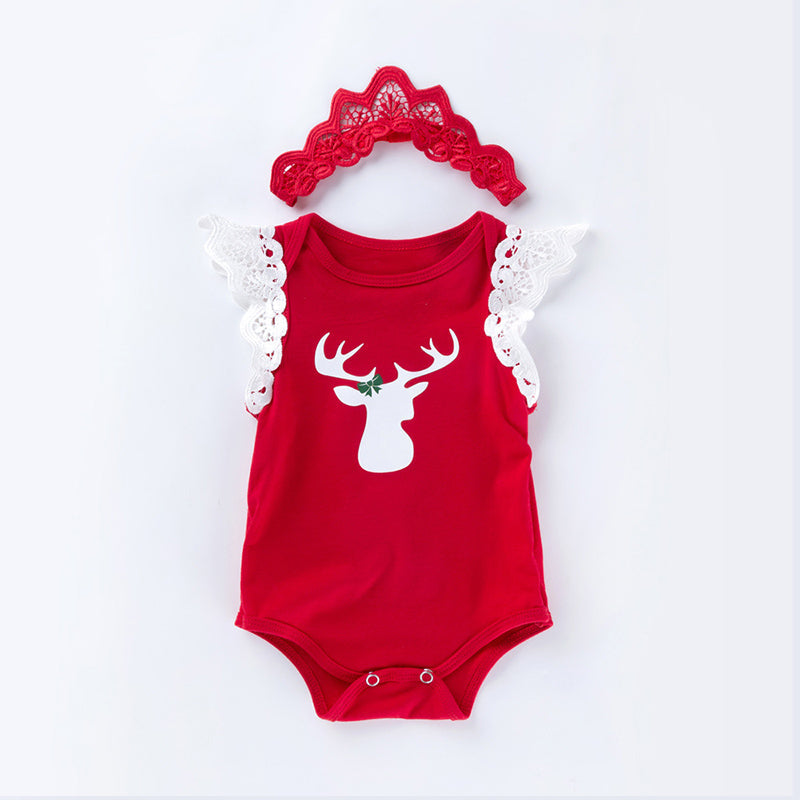 2-Piece Christmas Deer Dress for 21/22/23 Inches Reborn Dolls