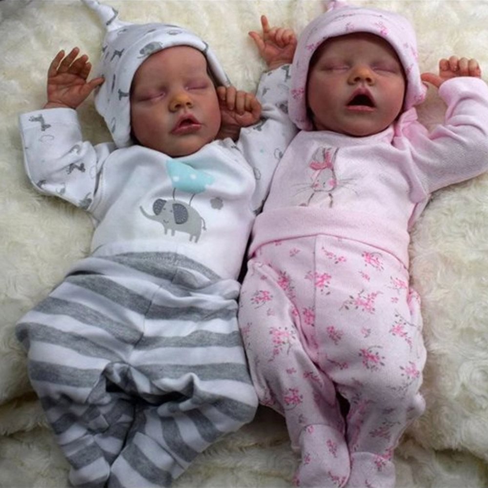 17'' Lifelike Realistic Twins Brother Renata and Jayleen Reborn Baby Doll Boy