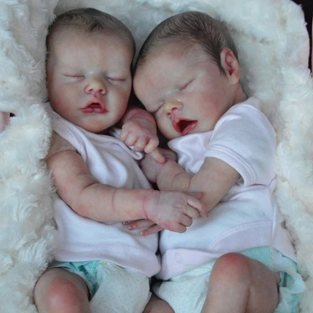 17'' Real Lifelike Twins Hilda and Nettie Reborn Baby Doll Gril