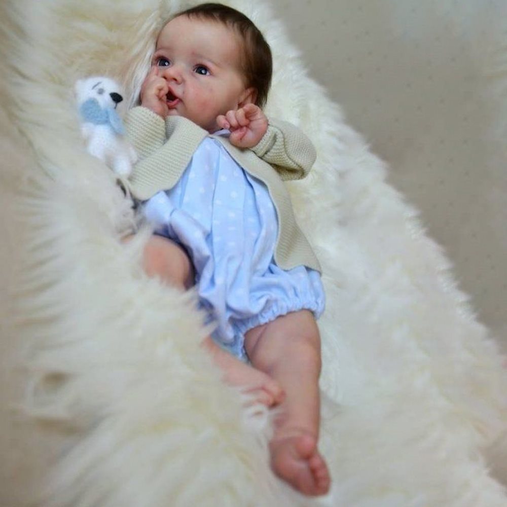 21'' Reborn Baby Boy Gray , Realistic Lifelike Handmade Doll Gift