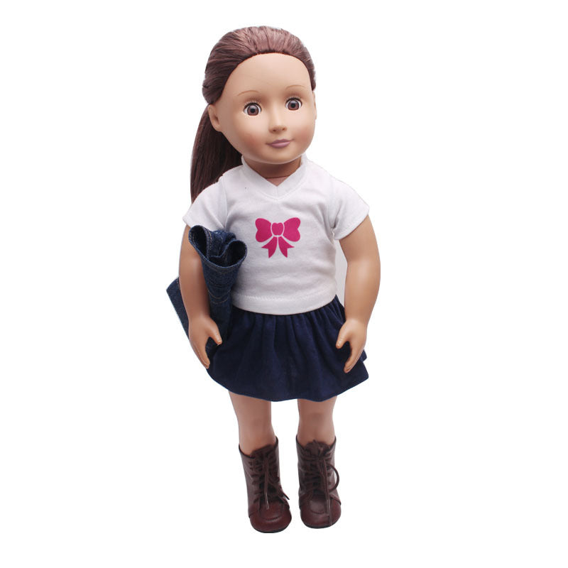 18 inch American Girl Doll Clothes Suit Denim Clothes and Short Skirt