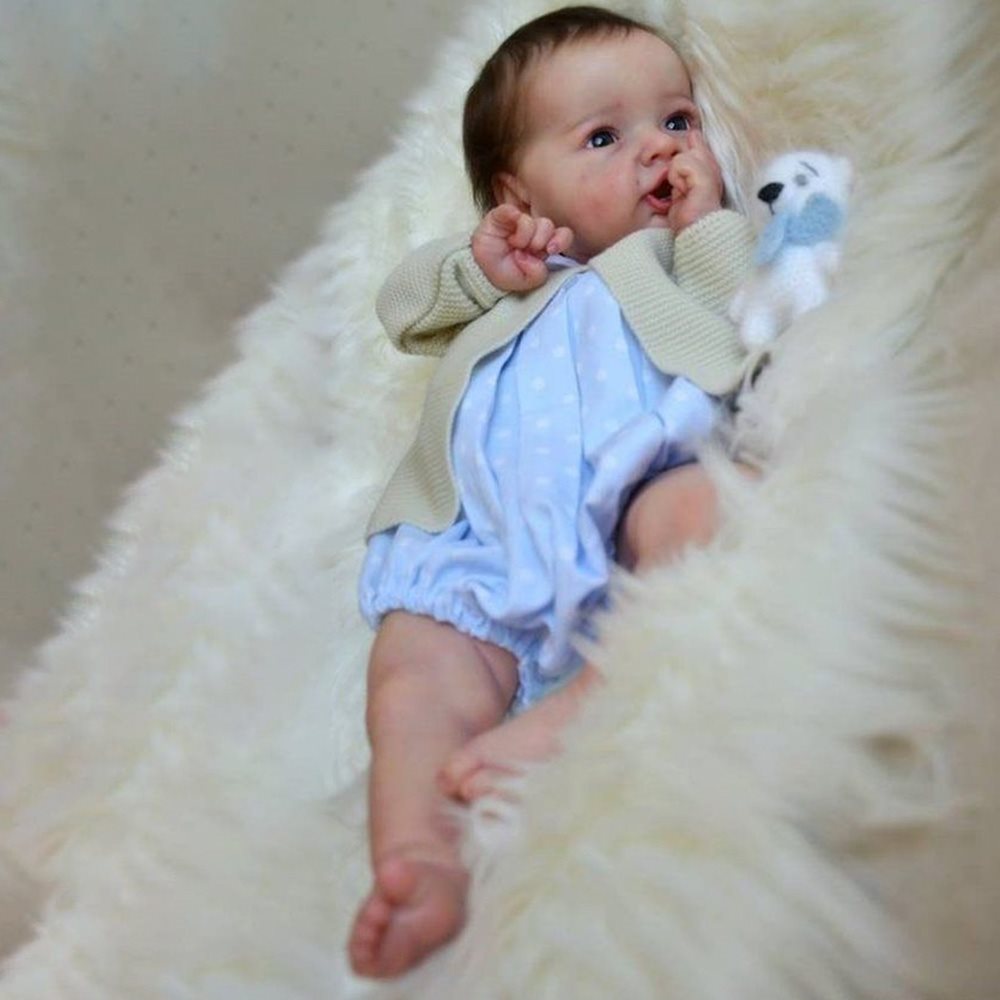 21'' Reborn Baby Boy Gray , Realistic Lifelike Handmade Doll Gift