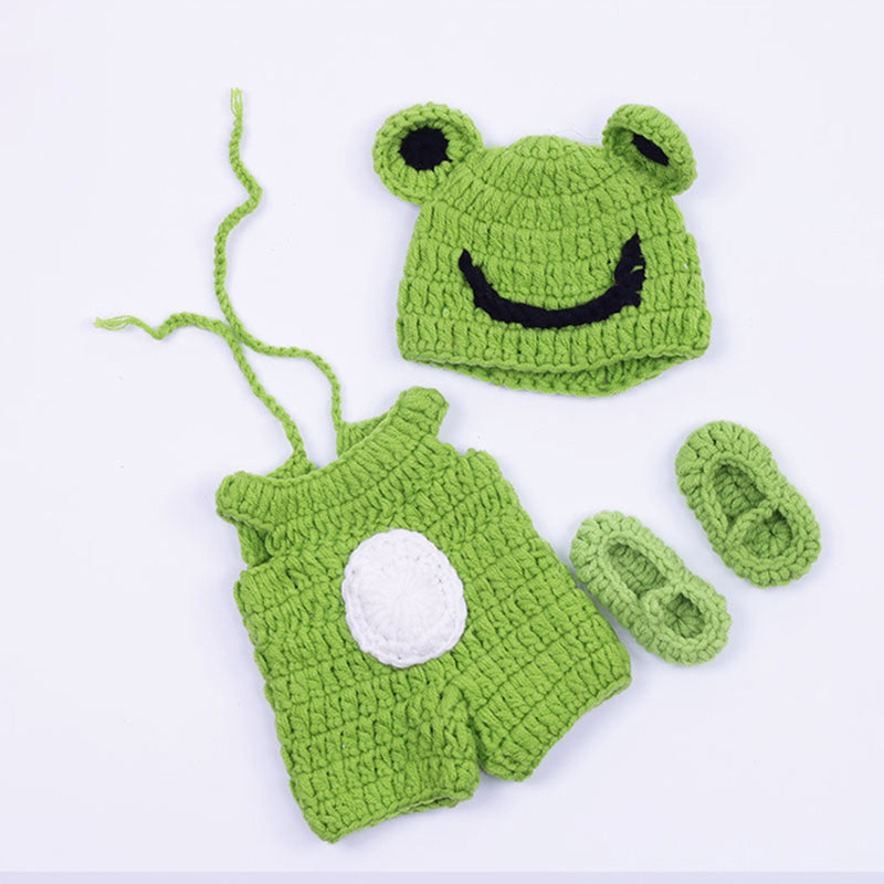 Green Frog Bodysuit With Hat and Shoes for 12 Inches/30cm Reborn Doll